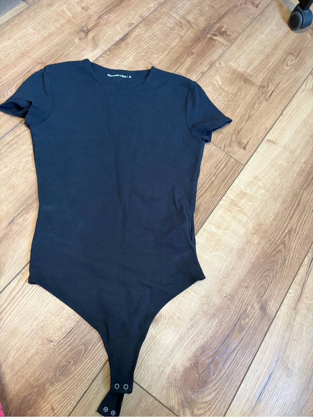 Abercrombie & Fitch Black Short-Sleeve One-Piece Bodysuit
